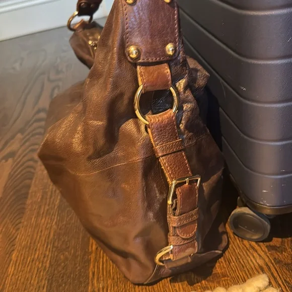Brown leather TANO shoulder bag - Picture 4 of 6